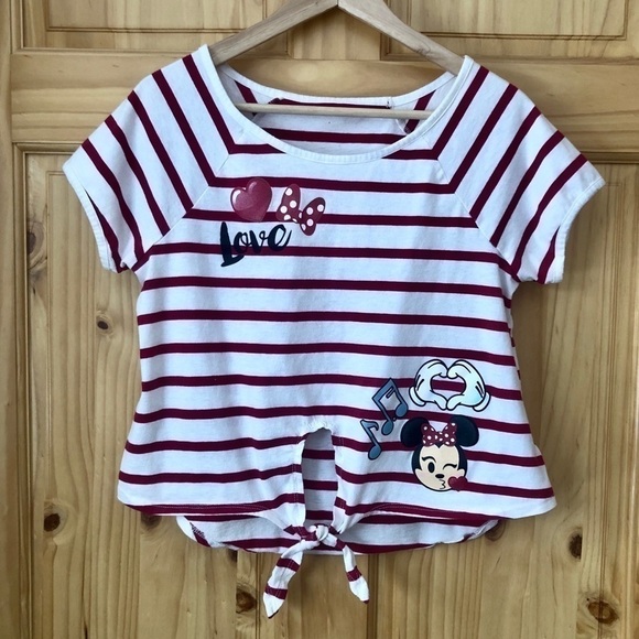 Vintage Disney Destinations scoop neck tie front crop tee M - Picture 2 of 10